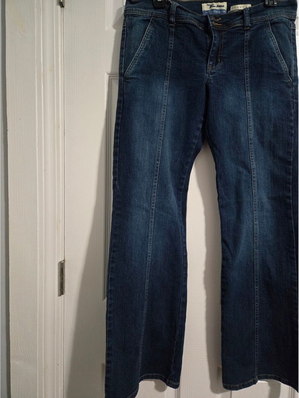 Vintage Old Navy Y2K Jeans Front Seam Flare Bootcut Dark Wash Stretch Size 12 - Picture 10 of 14